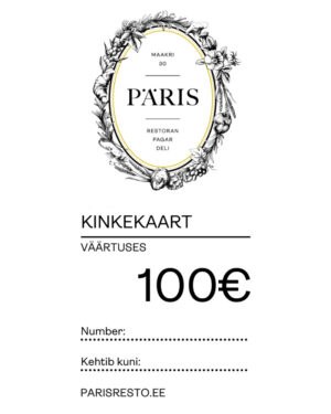 PÄRIS kinkekaart