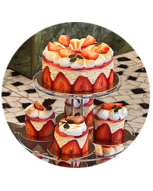 Gâteau Fraisier koogitorn, 18tk väikesed + 1tk suur