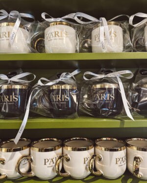 PÄRIS logoga tass, must/valge